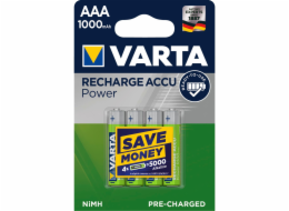 10x4 Varta Rechargeable Accu NiMh 1000 mAh Micro VPE Innenk.
