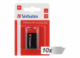 10x1 Verbatim Alkaline Batterie 9V-Block 6 LR 61           49924