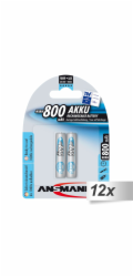 12x2 Ansmann maxE NiMH Akku Micro AAA 800 mAh