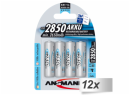 12x4 Ansmann NiMH Akku 2850 Mignon AA 2650 mAh
