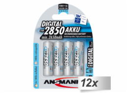 12x4 Ansmann NiMH Akku 2850 Mignon AA 2650 mAh DIGITAL