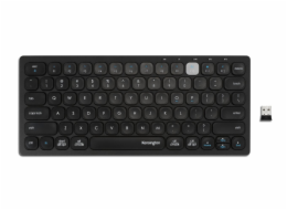 Kensington duální kompaktní klávesnice pro více zařízení/Bezdrátová USB + Bluetooth/UK layout/Černá