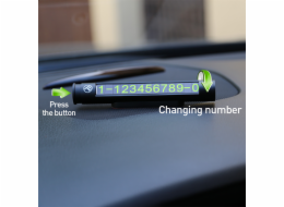 Tellur Temporary car parking card for two phone numbers metallic black