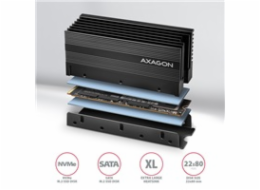 AXAGON CLR-M2XL, hliníkový pasivní chladič pro jedno i oboustranný M.2 SSD disk, výška 36 mm