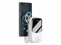 Powerbank Baseus Powerbank Baseus QPOW Digital Display 20000MAH 22.5W QC/PD/SCP/FCP + USB-C Bílý kabel