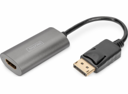 Adaptér Digitus AV Adaptér DIGITUS Displayport St. - HDMI Bu. 8K/60Hz 20cm šedá
