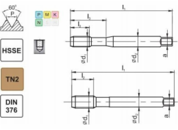 Fanar ZÁVIT UNC 1/2-13 DIN-376C R40 (2B) HSSE TIN 800X