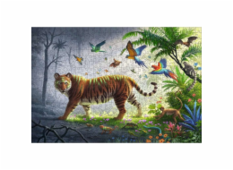 Dřevěné puzzle Tygr v džungli