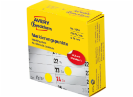 Avery Zweckform Značkovací kroužky v dávkovači Avery Zweckform, 250 ks/role, O19 mm, žlutá, ŽLUTÁ