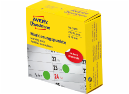 Avery Zweckform Značkovací kroužky v dávkovači Avery Zweckform, 250 ks/role, O19 mm, zelená, ZELENÁ