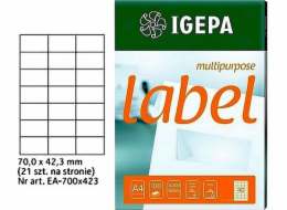 Mondi A4 IGEPA 70,0 x 42,3 mm bílé štítky (100)