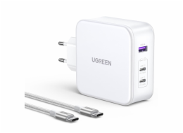 UGREEN Nexode USB-A+2*USB-C 140W GaN Fast Charger+USB-C Cable wht