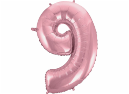 Godan fólie Balloon číslo 9 světle růžové 92 cm