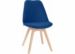 Židle Mufart Tjue - Blue Velvet - přírodní nohy x 4