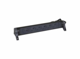 LEGRAND Revolution prodlužovací přívod s otočným tělem 6x2P+T, podsvícené VYP/ZAP, kabel 3m, černo-šedá