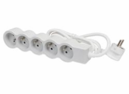 LEGRAND Revolution prodlužovací přívod 5x2P+T, kabel 1,5m, bílá-světlé šedá