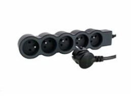 LEGRAND Revolution prodlužovací přívod 5x2P+T, kabel 1,5m, černo-šedá