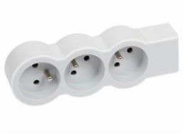 LEGRAND Revolution prodlužovací přívod 3x2P+T, bez kabelu, bílá-světlé šedá