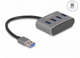 Delock 4 portový Hub USB 3.2 Gen 1 s konektorem USB Typu-A – porty USB Typu-A nahoře