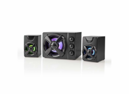 NEDIS herní reproduktory/ 2.1/ výkon 33 W/ 3,5 mm jack/ LED/ USB/ ovládání hlasitosti/ černé