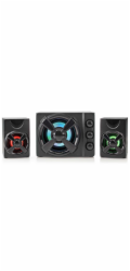 NEDIS herní reproduktory/ 2.1/ výkon 33 W/ 3,5 mm jack/ LED/ USB/ ovládání hlasitosti/ černé