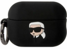 Karl Lagerfeld Case Karl Lagerfeld KLAP2RUNIKK kryt Apple AirPods Pro 2 černo/černý Silikonový Karl Head 3D