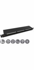 19" patch panel Solarix 24 x RJ45 CAT5E STP 1U SX24-5E-STP-BK-N