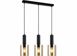 Závěsné svítidlo Italux Černé moderní stropní svítidlo Italux Sardo PND-5581-3-BK+AMB