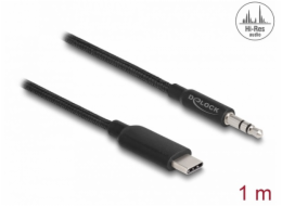 Delock Stereofonní audio kabel ze zástrčky USB Type-C™ na stereofonní zástrčkový konektor 3,5 mm, 3 pinový, 1 m, černý