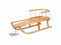 Dětské celodřevěné sáňky s opěradlem a provázkem BAYO 90 cm