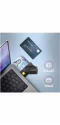 AXAGON CRE-SMP2A, USB-A PocketReader 4-slot čtečka Smart card (eObčanka) + SD/microSD/SIM
