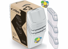 Prosperplast ODPADOVÉ KOŠE 20 L SORTIBOX SADA 3 KS. ŠEDÁ
