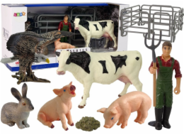 Figurka LeanToys Velká sada figurek vesnické farmy 11 kusů Kráva Prase Králík