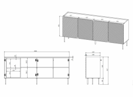 4D2SZ Komoda ONDA 200x45xH85 zelená