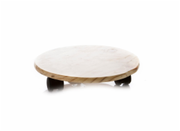 Dřevěný podnos s kolečky Garden Center, O30 cm