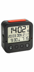 TFA 60.2528.01 Bingo black Digital RC Alarm Clock w. Temper