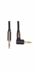 HQ kjqmm3-90 PremiumCord HQ stíněný kabel stereo Jack 3.5mm - Jack 3.5mm zahnutý 90° 3m