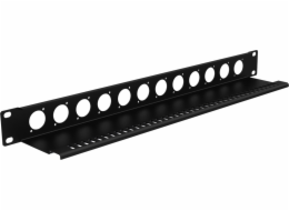 Caymon  BP112T Maskovací panel pro 19" rackové skříně s policí pro odlehčení tahu, 12x D, 1 HE