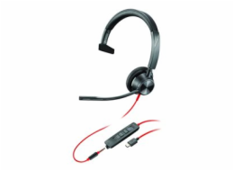 Poly Blackwire 3315-M - Blackwire 3300 series - náhlavní souprava - náhlavní - kabelové - 3.5 mm jack, USB-C - černá - certifikováno pro Microsoft Teams