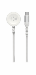 Swissten opletený magnetický kabel pro apple watch kovový, usb-c 1.2 m bílý