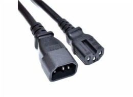 Akyga Kabel napájecí 250V/10A, CU IEC C14 / C15, měď, černá pro UPS/server 1 m