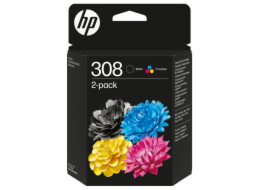 HP 308 2-Pack Tri-color/Black Original Ink Cartridge (120 / 160 pages)