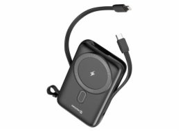 Swissten power bank 10000 mah pd 20w s integrovanými kabely  usb-c a lightning (kompatibilní s magsafe)