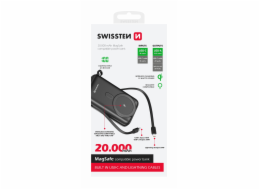 SWISSTEN powerbank 20000 mAh PD 22,5W s integrovanými kabely USB-C A LIGHTNING (kompatibilní s MagSafe) 