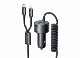 Mcdodo CC-0370 car charger, USB-C, Lightning, 120W, retractable cables