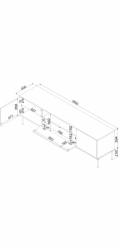Cama RTV skříň EF + krb černá TRESSE 180x40x54,5 matná zelená