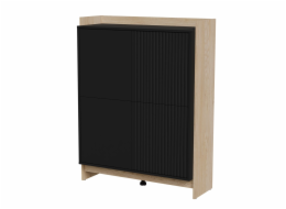 Cama Komoda PORTO 100x38x130 dub/černá