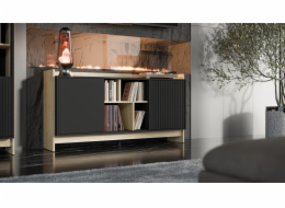 Cama Komoda PORTO 2D 150x38x77 dub/černá