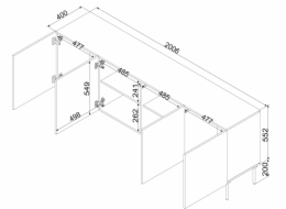 Cama Komoda SIENA 200x40x75 kašmírová matná