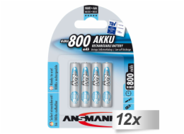 12x4 Ansmann maxE NiMH Akku Micro AAA 800 mAh